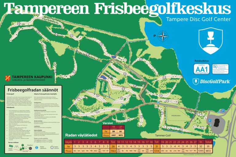 Tampereen Frisbeegolfkeskus ratakartta